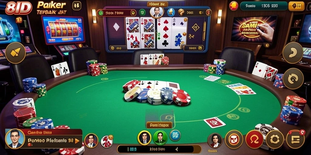 Screenshot gameplay Poker di 8ID menampilkan suasana permainan yang seru.