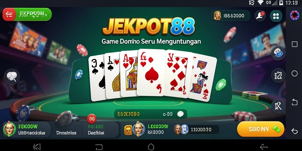 Tampilan menarik gameplay Domino di JEKPOT88.