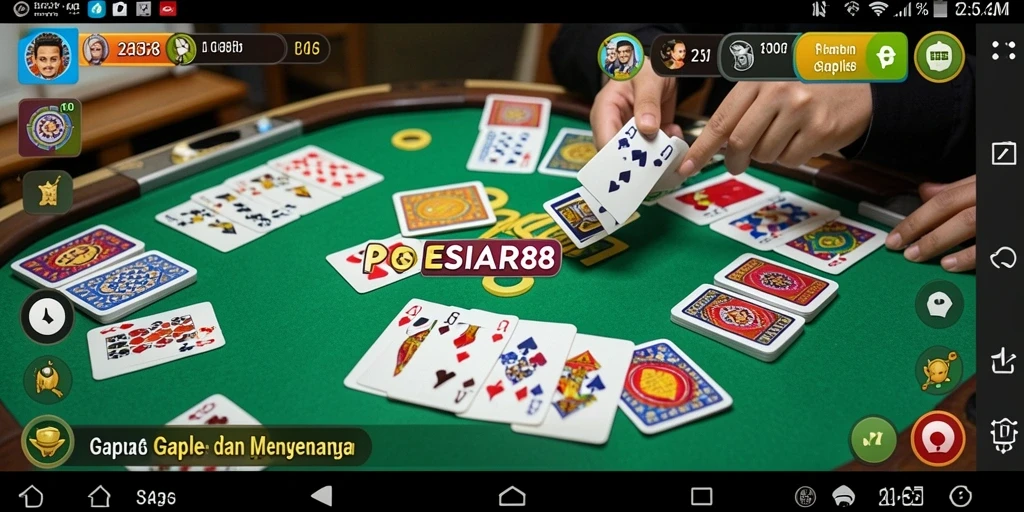 Tampilan gameplay PESIAR88 yang menarik dan seru dalam permainan Gaple.